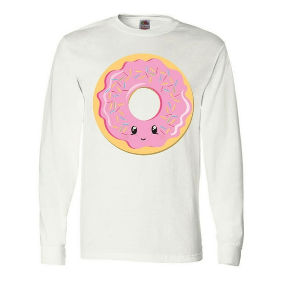 Inktastic Light Pink Donut Long Sleeve T-Shirt