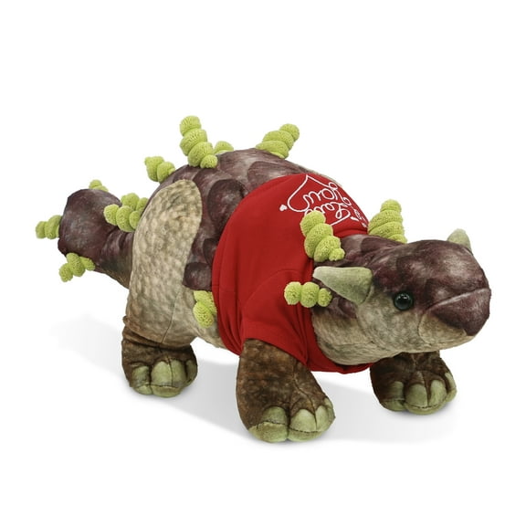 DolliBu I LOVE YOU Super Soft Ankylosaurus DinosaurPlush- Cute Dino Plush Stuffed Animal with I Love You Red Shirt For Valentine, Anniversary, Romantic Date, Boyfriend, or Girlfriend Gift - 18 Inches