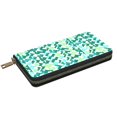 thumbnail image 3 of Leather Wallet 8 X 4.3 In Comfortable Light Waterproof And Durable Zipper Design Easy To Carry Lightseagreen Colorful Houndstooth_3, 3 of 8