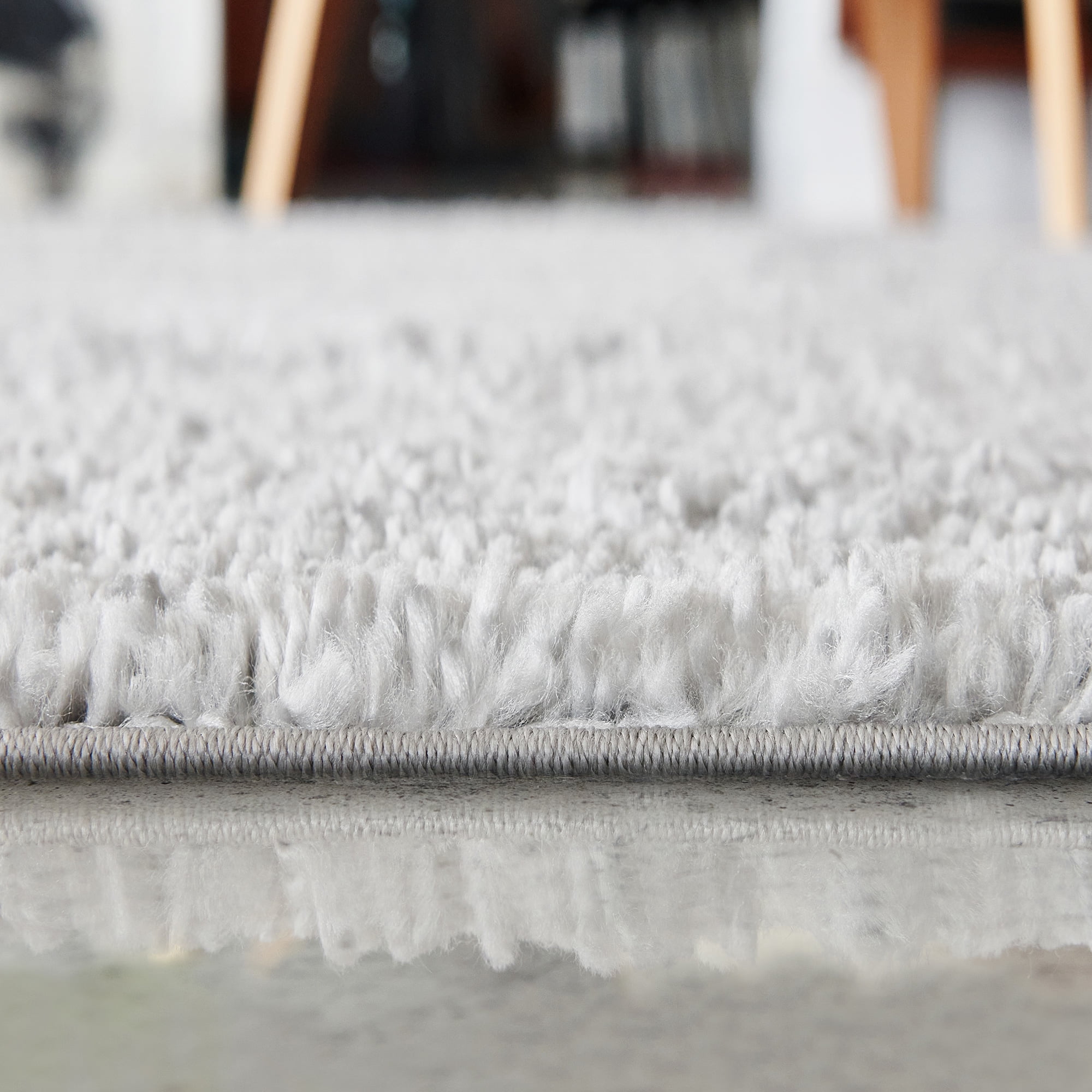 BELLEZE Parma Diamond Trellis Area Rug Cozy Soft Plush Shag Rug, 5x8 Feet, Light Gray