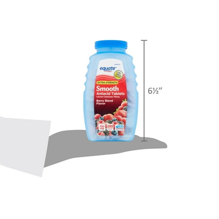 Equate Extra Strength Berry Blend Smooth Antacid Chewable Tablets, 750 mg, 280 Count
