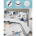 thumbnail image 3 of Twin Quilt Bedding Set, Vintage Blue Floral Reversible Summer Quilt 3 Pieces, Farmhouse Watercolor Flower Butterflies Lightweight Bedspreads Coverlets with 2 Pillow Shams for All Seasons, 3 of 5