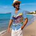 thumbnail image 5 of HELLHERO Men's Casual Shirt for Beach Vacation, Breathable Soft Men's Short Sleeve Button Down Shirt, Eagle USA Flag, 5 of 9