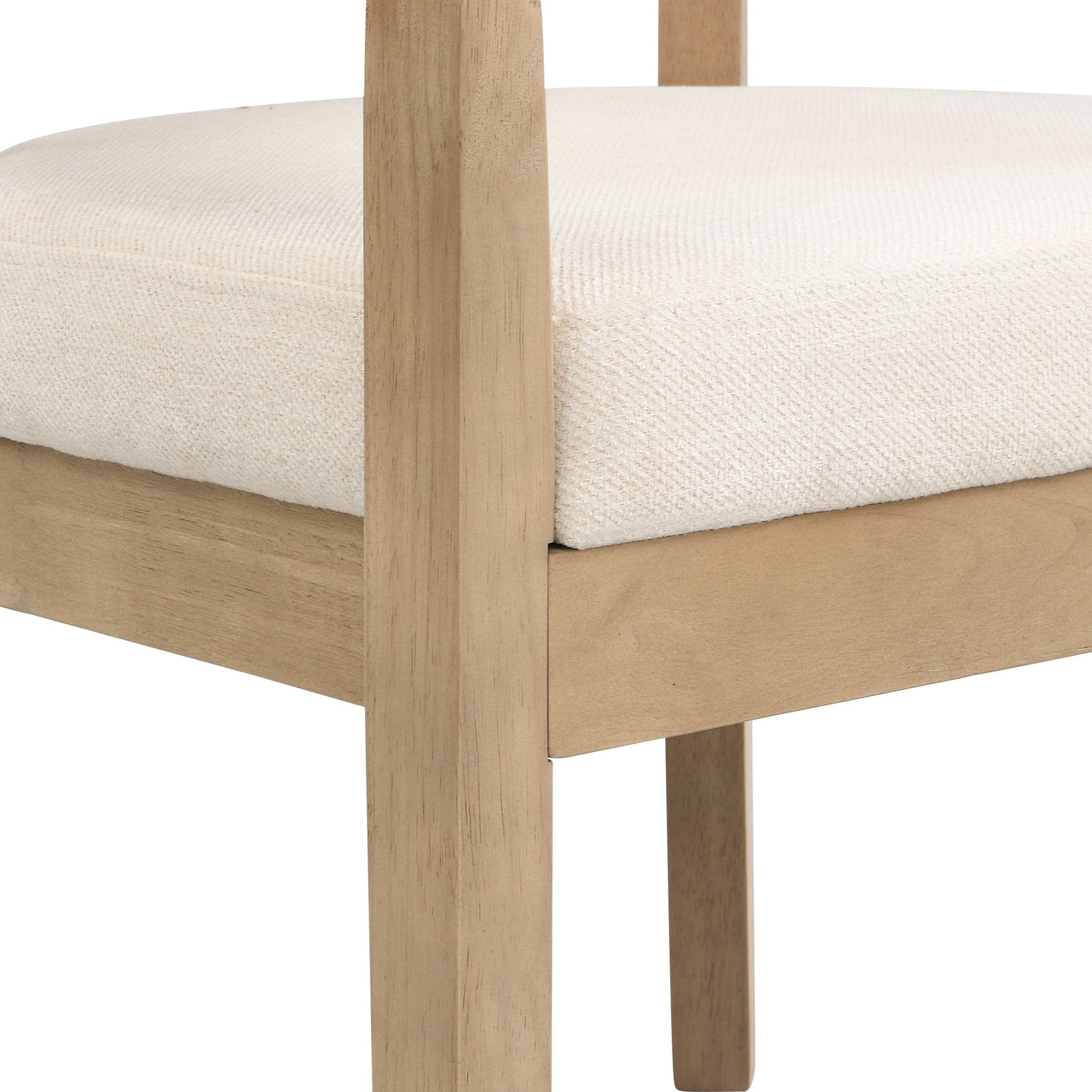 Christopher Knight Home Rattan Curved Back Dining Chairs, Wood Frame with Cushion, Light Ash+Beige, Set of 2