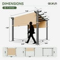 thumbnail image 7 of Aoxun 10'x10' Outdoor Retractable Pergola, Heavy-Duty Aluminum Pergola Patio, Modern Pergola with Retractable Sun Shade Canopy for Garden, Decks and Backyards, 7 of 7