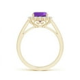 thumbnail image 2 of ANGARA Natural Cushion 1.35 ct Amethyst Cocktail Ring with Diamond Halo in 14K Yellow Gold for Women (Size-7mm) | February Birthstone, Anniversary, Jewelry Gift for Women | Natural Amethyst Ring, 2 of 8