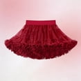 thumbnail image 4 of LNWUY Girls Cute Layered Tutu Skirt Puffy Underskirt Tulle Petticoat Bustle Princess Dance Pettiskirts Red 8-10 Years, 4 of 5