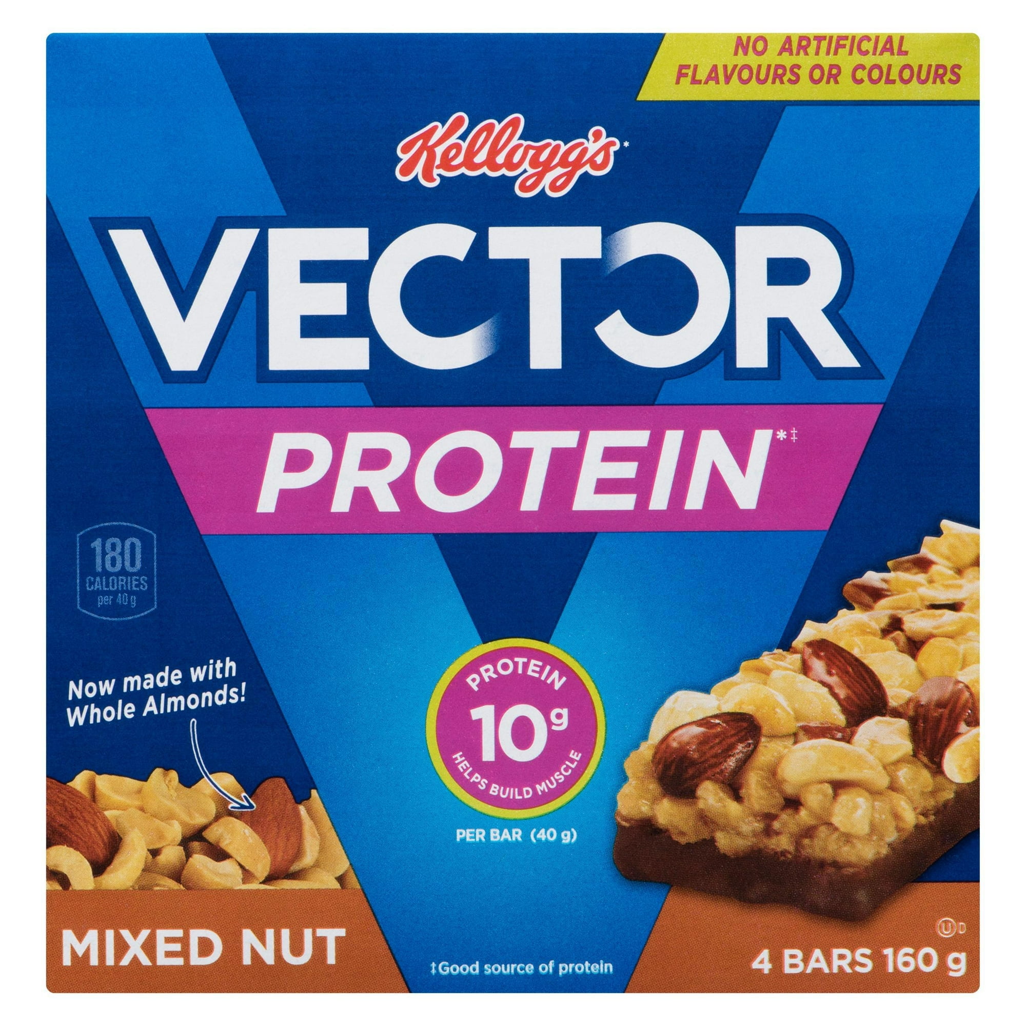 Kellogg's Vector Protein bars, Mixed Nut Box of 4 Bars