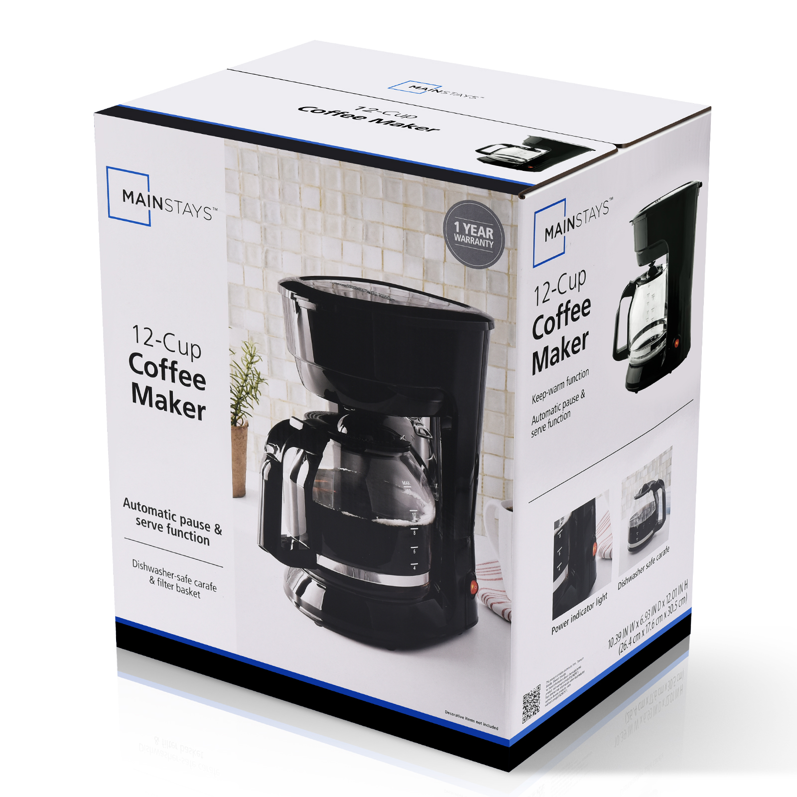 Mainstays 12-Cup Drip Coffee Maker, Black photo 7
