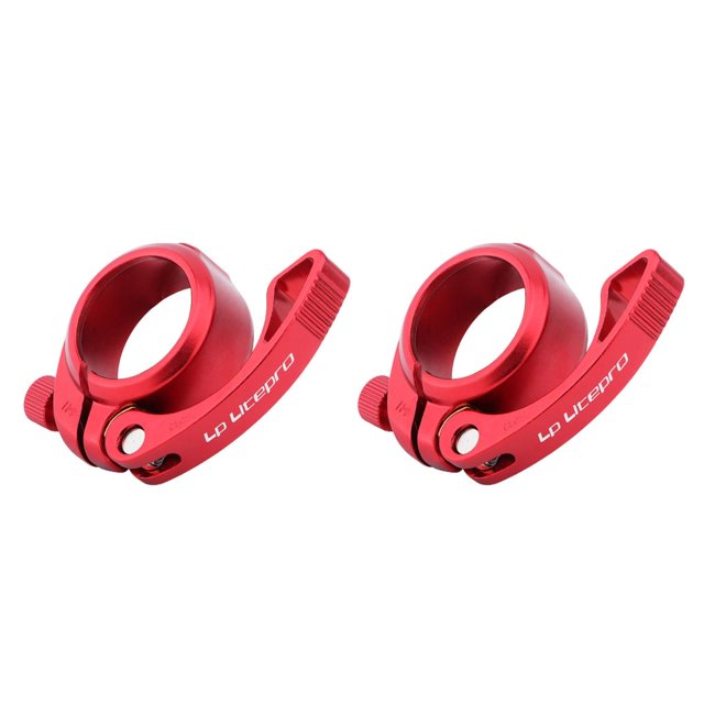sweethay Clip de sillín de bicicleta de aleación de aluminio Tija de sillín de liberación rápida Tijas de sillín Abrazadera de tija de Rojo 2Conjunto