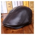 thumbnail image 1 of Men's Baseball Cap Vintage Adjustable Leather Hats With, 1 of 6