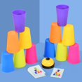 thumbnail image 3 of Kids' Educational Stacking Cups Game Set - Sturdy PP Material, Dual Player Competition, Cognitive Skill Development, Portable Design for Ages 4-6 - Interactive Tabletop Speed Stacking Toy (LL Single, 3 of 6