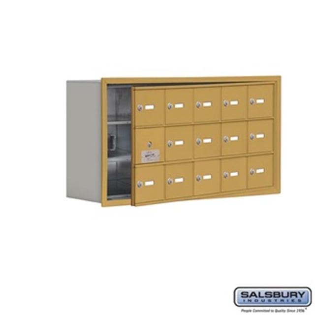SalsburyIndustries 19138-15GRK Cell Phone Storage Locker With Front Access Panel - 3 Door High Unit, Gold