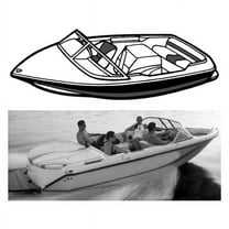 Carver CRV74102S-11 21 ft. Tournament Style SKI I-O Boat Cover - Mist Gray