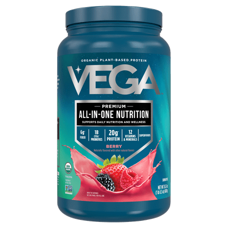 Vega - One All-In-One Organic Plant Based Shake Powder Drink Mix Berry - 24.3 oz.
