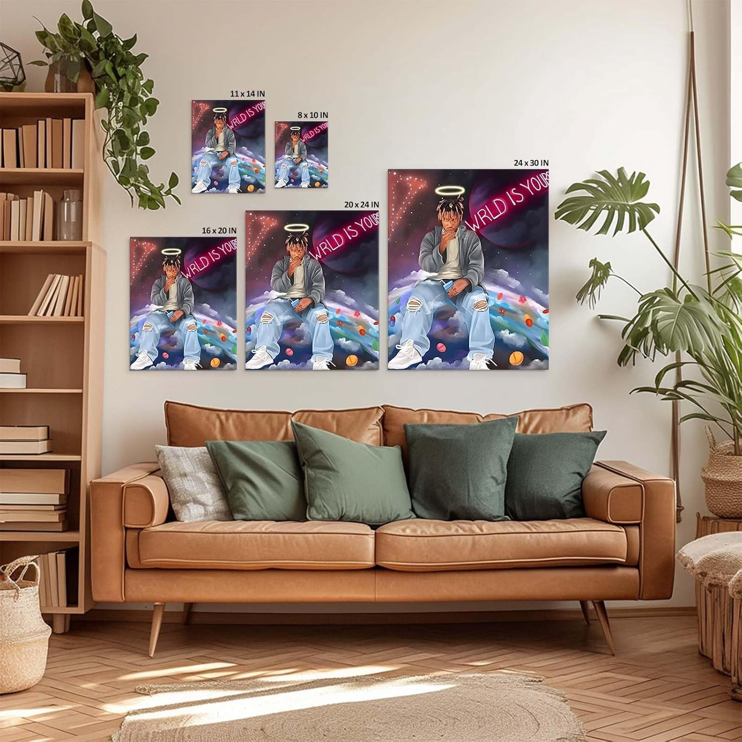 P&L Art Juice Wrld Canvas Wall Art, Rapper Singer Album Cover and Poster Framed Print Art, Aesthetic Canvas Wall Art for Bedroom or Living Room Wall Decor Gift 24x30inch