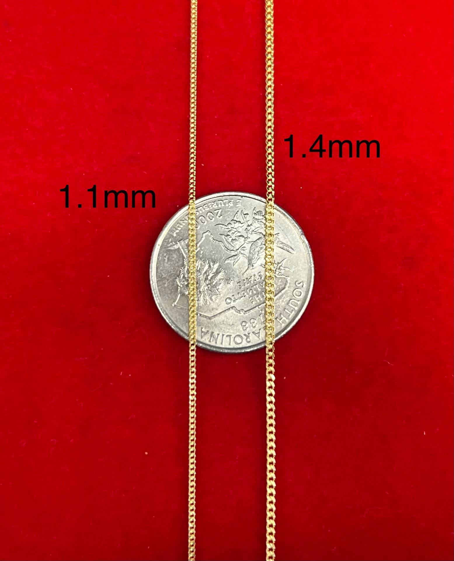 14k Real SOLID Gold Miami Cuban Link Chain Necklace 1.1mm - 7mm, Real 14K Yellow Gold,Man Gold Chain,Ladies Gold Chain, Heavy 14k Gold Chain (Width:5 mm; Necklace length:18;)
