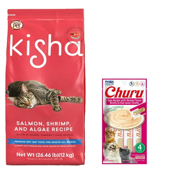 Kisha 12 Kg + Churu Atún con Camaron Sobre con 4 Tubos de 14 g