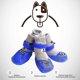 thumbnail image 4 of Calcetines antideslizantes para perros, botas impermeables para perros, zapatos de algodón para mascotas, protector de patas para interiores (azul) L, 4 of 5