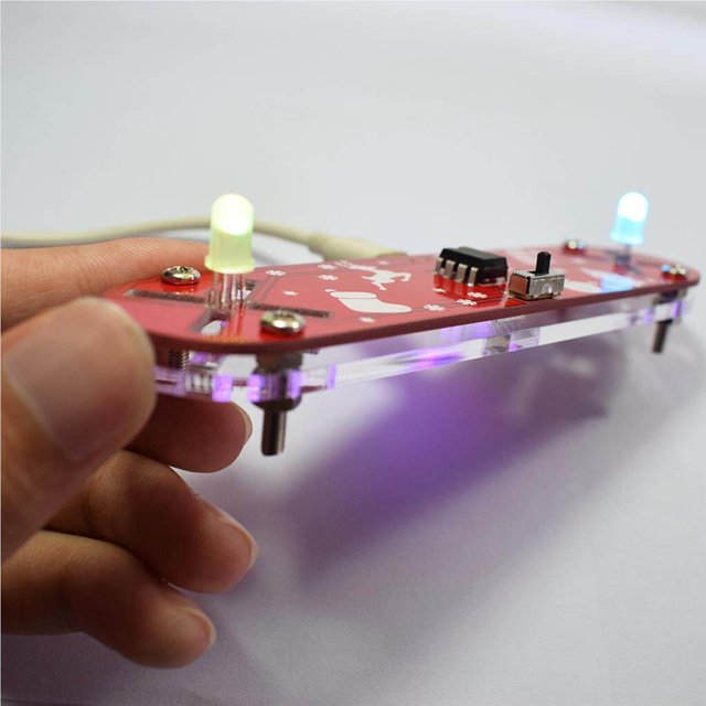 Maoww DIY Full Color Changing LED Acrylic 3D Christmas Tree Electronic Learning Kit