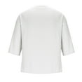 thumbnail image 5 of Stamzod Plus Size Men Shirts Summer V Neck Three-Quarters Sleeve Button Down Shirts Casual Loose Plain Tshirts for Men White XL, 5 of 7