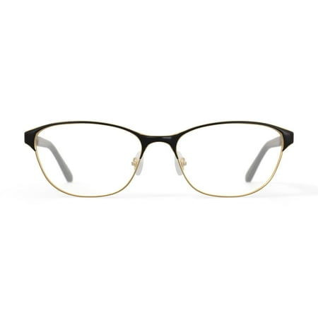 Walmart Men's FM16107 Browline Prescription Eyeglasses with Case, Gold/Black