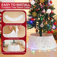 thumbnail image 2 of Sinkoo Christmas Tree Collar, 24 Inch Sequin Base Cover, Foldable Round Xmas Ring for Artificial Trees, Silver Basket for Holiday Decorations Home Decor, 2 of 3