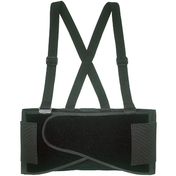 Custom Leather Craft Elastic Back Support Belt - Lower Back Support, Black - Small, 28-32 In