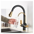 thumbnail image 2 of Black And Golden Filtered Crane For Kitchen Pull Out Sprayer Drinking Water Three Ways Water Filter Tap Kitchen Faucet Hot Cold, 2 of 14