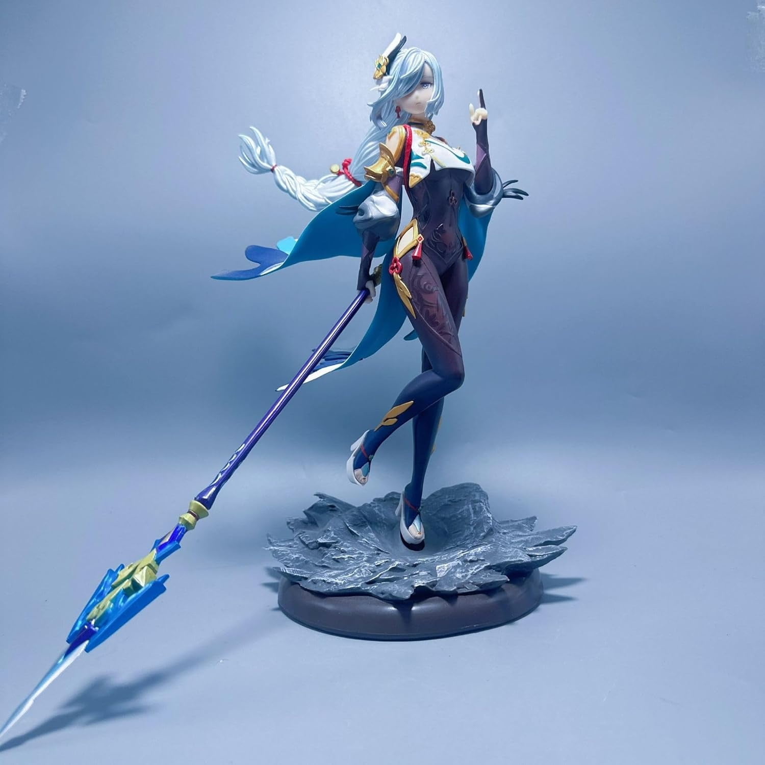Shenhe Figure, Long Gun Fighting Shenhe Action Figures 30cm/11.8inch Anime Statue Model Desktop Decoration Handicrafts for Anime Fans Gift