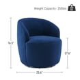 thumbnail image 4 of Ouyessir Modern Teddy Swivel Barrel Accent Chair, Dark Blue, 4 of 6