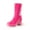 HOT PINK-PAT, variant on Women's High Chunky Block Heel Mid Calf Boots Platform Square Toe Gogo Ankle Style