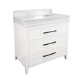 thumbnail image 2 of Kensington 36" Bathroom Vanity with White Cabinet and Engineered Marble Countertop, 2 of 6