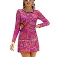 thumbnail image 1 of Lalady Robe à Col Carré 4 Pcs Mignonne Ample Imprimée Élégante Plage Fête Robe Groovy Tendance Colorée Populaire Belle Cool, 1 of 5
