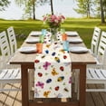 thumbnail image 4 of Table Runners 90 Inches Long Dress Scarves, Cute Butterfly Dragonfly Farmhouse Coffee/Dining/Kitchen Table Runner for Living Room, Farmhouse Botanical Floral Beige 13x90 Inch, 4 of 9
