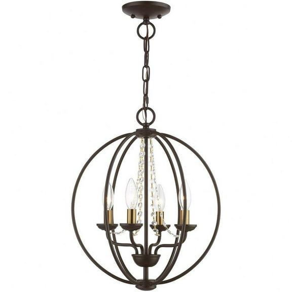 Transitional Four Light Chandelier-Bronze/Antique Brass Finish Bailey Street Home 218-Bel-4828638