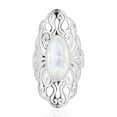 thumbnail image 1 of Vintage Filigree Swirl Beauty Oval White Mother of Pearl Sterling Silver Ring for Female Anniversary-9, 1 of 5