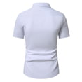 thumbnail image 4 of Ceisia Men's Slim Fit Short Sleeve Shirt Subtle Diamond Pattern Checkered Patchwork Buttons Pocket Spring Summer Shirt Gift, 4 of 5