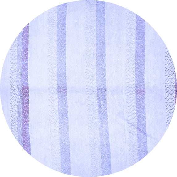 Ahgly Company Indoor Round Solid Blue Modern Area Rugs, 4' Round