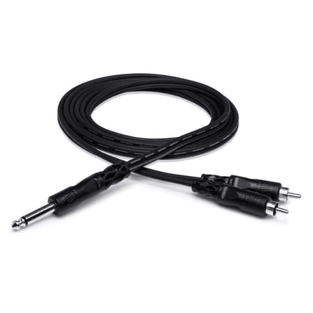UPC: 0728736022003 | Hosa Mono 1/4  Phone (M) – Two RCA (M)  1M (3.3 Ft.)