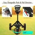 thumbnail image 3 of Goplus Folding Golf Push Cart W/Scoreboard Adjustable Handle Swivel Wheel Red, 3 of 10