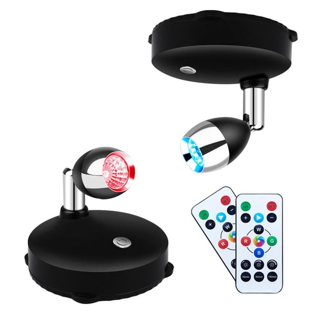 Projecteurs à Piles Lampe RGB Minuterie Dimmable LED Plafond Sans Fil Veilleuses à Coller sur Mur Décoration de Pièce