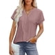thumbnail image 2 of Eres Más Que una Camisa de Puntuación de Prueba Sexy de Manga Corta Lentejuelas Suelta Camisa de Blusa con Cuello en V, Poliéster, 2 of 9