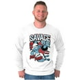 thumbnail image 4 of The Smurfs Kanji Keep Pushin Savage Men's Long Sleeve Tee T Shirt Brisco Brands X, 4 of 6