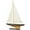 Brown Solid Sail Boat 17" x 4" x 21", variant on 17" x 28" Dark Blue Wood Sail Boat Sculpture with Lifelike Rigging, by DecMode