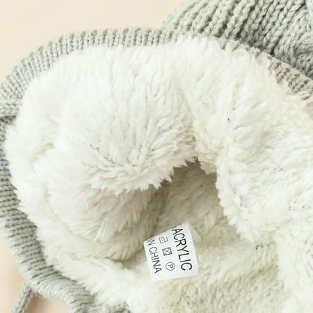 

TOWED22 Hat Winter Color Hat Pullover Fashion Solid Ears Knitting Unisex Children s Cap Warm Kids Hat Youth Size Baseball Caps Grey