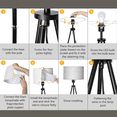 thumbnail image 5 of Yamyone 59" Modern Dimmable Black Metal Tripod Floor Lamp with Beige Drum, 5 of 7