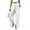 White, variant on Palazzo Pants for Women Cotton Blend Wide Leg High Waisted Long Lounge Split Hem Pants with Pocket Elastic Waistband Pleated Trousers White
