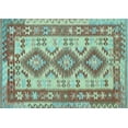 thumbnail image 1 of Ahgly Company Indoor Rectangle Southwestern Light Blue Country Area Rugs, 7' x 9', 1 of 4
