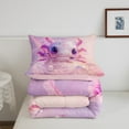 thumbnail image 5 of Erosebridal Pink Axolotl Comforter Set King Size Cute Ocean Sealife Bedding Set Cartoon Salamander Comforter Kawaii Underwater Reptile Animal Quilt Set, 5 of 7